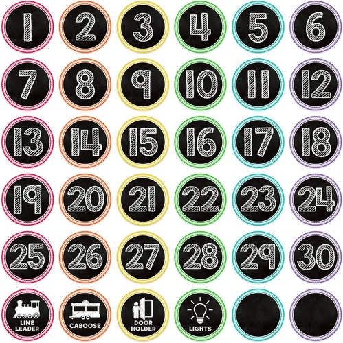 Vista 11 de SICOHOME Puntos de línea para el suelo del aula, 36 calcomanías de números para el aula, números de alineación, números de piso, marcadores