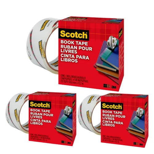 Vista 12 de Cinta para Libros Scotch, 2 pulgadas x 540 pulgadas, Excelente para Reparar, Reforzar, Proteger y Cubrir (845)