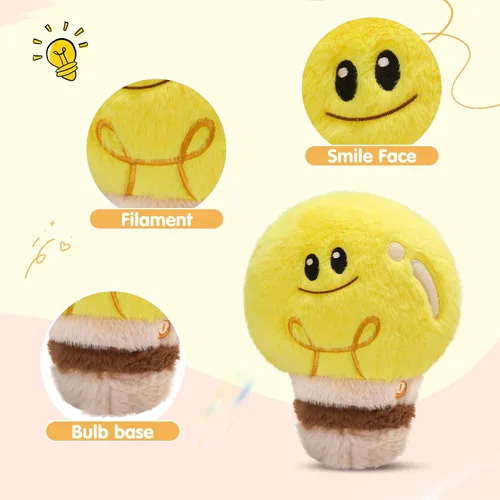 Vista 7 de WEWILL Bombilla de 8 pulgadas con luz de animal de peluche, lindo juguete de peluche suave, cumpleaños, Navidad, vacaciones, fin de semana, regalo