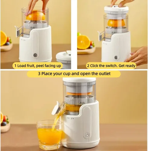 Vista 4 de Portable Electric Citrus Juicer, Efficient Extraction for Oranges Lemons Limes, Hands-Free One-Touch Operation, USB Rechargeable & Easy Clean, Mini