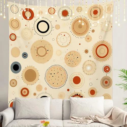 Vista 71 de Shrahala Circles Tapestry, Abstract Art With Various Circles Wall Hanging Hd Print Polyester Backdrop For Dorm Room Bedroom 30 X 40 In