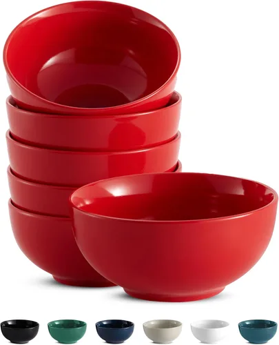 Vista 9 de KooK Tazones de sopa, cuenco para cereales, cerámica, cuencos para cocina, microondas, lavavajillas y congelador, platos de porcelana para pasta