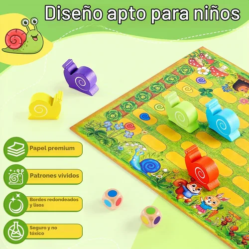 Vista 2 de Juego de carrera de caracoles, juego de mesa para niños de 3-8, 2-6