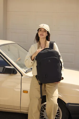 Vista 8 de LOVEVOOK Mochila de viaje para computadora portátil para mujer, aprobada por aerolíneas, bolsa de artículos personales, 3 unidades, Negro, Mochilas