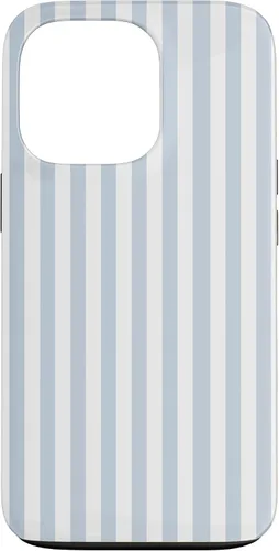 Vista 10 de Funda con patrón geométrico de rayas blancas y azul claro para iPhone 17