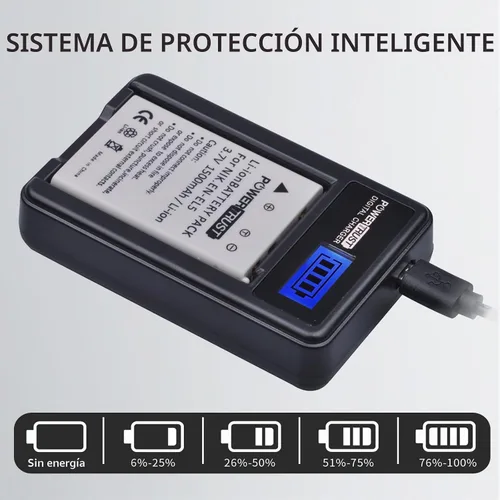 Vista 2 de Batería y cargador de repuesto EN-EL5