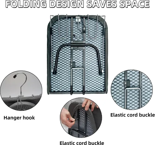 Vista 4 de Tabla de planchar compacta y plegable, con soporte para plancha y cubierta resistente al calor, mini tabla de planchar portátil antideslizante