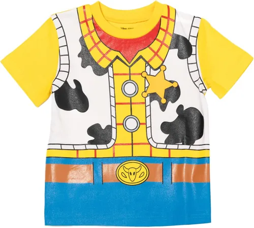 Vista 2 de Disney Pixar Toy Story Woody - Conjunto de camiseta y pantalones cortos de malla para niños pequeños a grandes