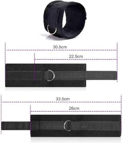 Vista 4 de Cuerda sexual para cama de tamaño queen, correas de cama para adultos, colchón King, sujeción sexual para tobillos y muñecas, bar, hombres, pulseras