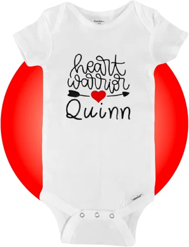 Vista 7 de Regalos de guerrero del corazón - Body personalizado 100% algodón - Talla unisex - Negro o blanco disponible - Ropa de bebé CHD