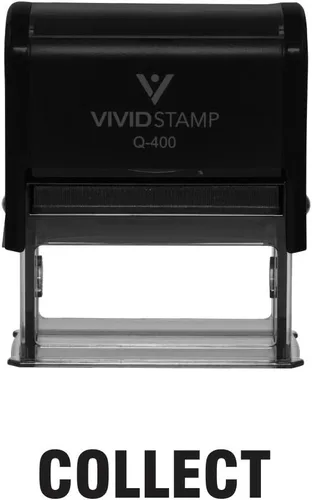 Vista 11 de Collect Self Inking Rubber Stamp (Black Ink) - Medium 2 Pack Negro