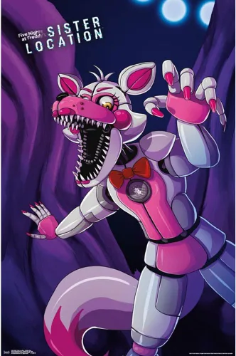 Vista 18 de Trends International Five Nights at Freddy's: Sister Location - Póster de pared Funtime Foxy, 14.725 x 22.375 pulgadas, versión enmarcada de madera