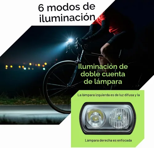 Vista 4 de Luces inteligentes para bicicleta delanteras y traseras, kit R15, recargable por USB C con detección automática de frenos, 500 lúmenes impermeable