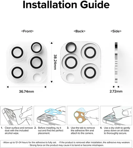 Vista 9 de Ringke Paquete de 3 lentes de cámara compatibles con iPhone 14 Pro Max y iPhone 14 Pro, vidrio templado