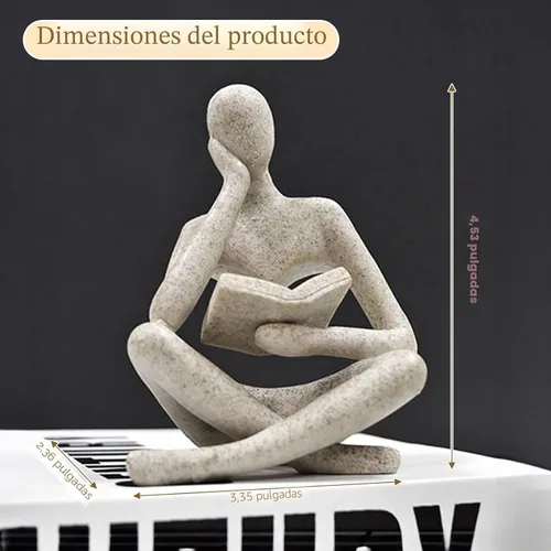 Vista 7 de UTTCMK Estatua de pensador para decoración de estantería, arte abstracto, escultura de pensador, estética, decoración moderna del hogar para sala