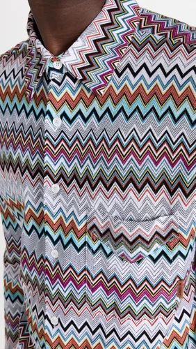 Vista 6 de Missoni Camicia - Camisa de manga larga para hombre, multicolor en zig zag, nulo, Multicolor Zig Zag