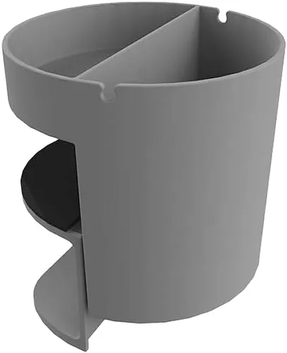 Vista 3 de deflecto Organizador de escritorio pequeño de pie, dos secciones, 3.85 x 3.85 x 3.54, gris
