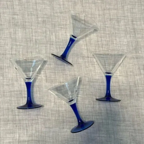 Vista 3 de Fineline Settings 12 piezas Flairware - Vaso de Martini de 2 piezas, 6 onzas, azul