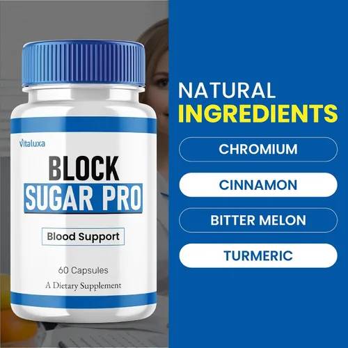 Vista 5 de Paquete de 2 cápsulas Block Sugar Pro, suplemento BlockSugar Fórmula avanzada en sangre máxima fuerza, BlockSugarPro Black Pills Premium Support