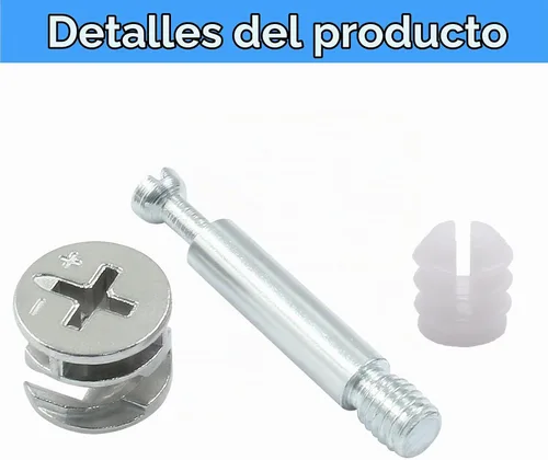 Vista 4 de 10Set Muebles de Gabinete de conexión de leva con clavija y tuerca preinsertada