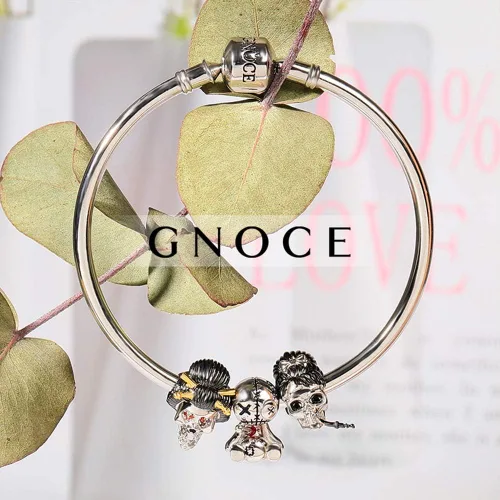 Vista 4 de GNOCE Dije de muñeca Voodoo de plata de ley 925 con dije de cuentas para mujer pulseracollar regalos de Halloween para niñas esposa hija Plata