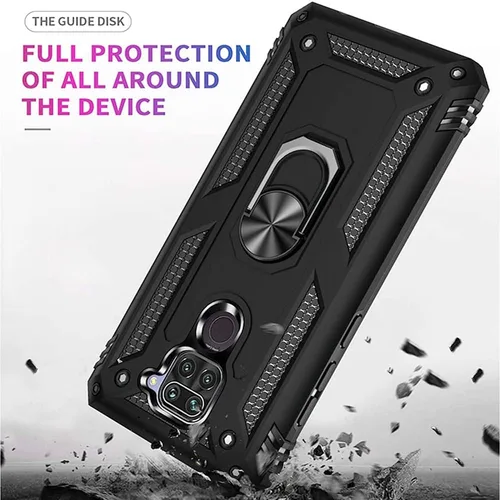 Vista 4 de Funda para Xiaomi Redmi Note 9 con protector de pantalla de cristal, híbrida resistente a los arañazos de doble capa, antiarañazos, a prueba