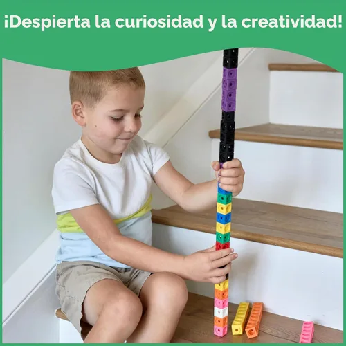 Vista 7 de edxeducation Math Cubes, Set of 100 Counting Blocks, 5 Shapes and 10