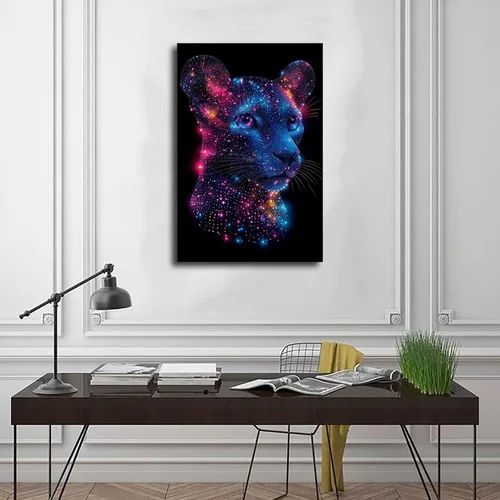 Vista 3 de Synthwave Neon City Print – Vaporwave Retro Art Poster – Digital Abstract Wall Decor for Modern Living Room Poster Canvas Artwork Prints Rustic