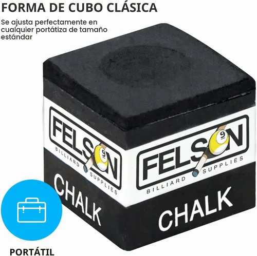 Vista 3 de Felson - Cubos de tiza para billar Accesorios de mesa de billar Tiza para taco de piscina y caja de almacenamiento