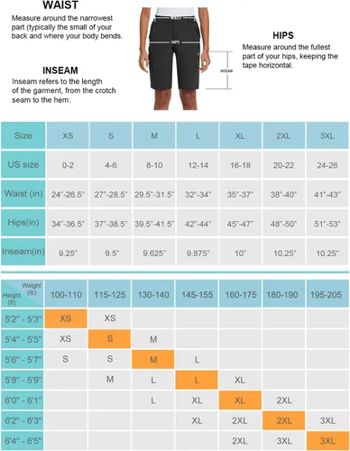 Vista 6 de BALEAF Bermudas largas de senderismo para mujer, de secado rápido, pantalones cortos de golf, ligeros, con bolsillos, UPF 50+, para campamento