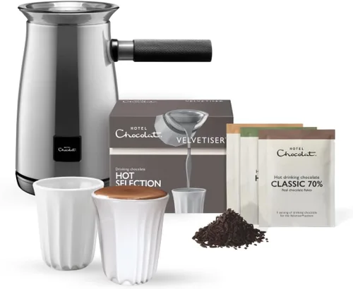 Vista 6 de Hotel Chocolat Velvetiser - Máquina de Chocolate Caliente para el Hogar - Elaborador de Chocolate Caliente de Grado Barista - Edición Carbón - 2
