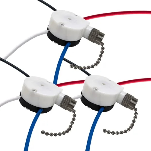 Vista 11 de Zing Ear ZE-208S E89885 - Interruptor de ventilador de 3 velocidades, 4 cables, interruptor de ventilador de techo, interruptor de control de 1