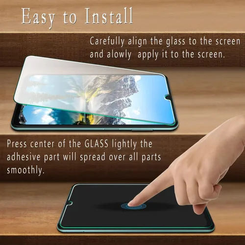 Vista 4 de Protector de pantalla de vidrio templado diseñado para Samsung Galaxy A13 5G, fácil instalación, sin burbujas, compatible con fundas