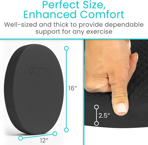 Vista 4 de Vive Almohadilla de equilibrio ovalada, cojín tambaleante para equipos de terapia física y rehabilitación, espuma suave para entrenamiento, yoga