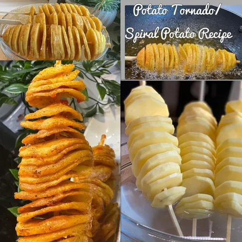 Vista 5 de Tornado - Cortador de papas en espiral, cortador manual AIDOIT de acero inoxidable