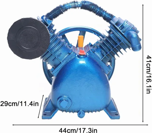 Vista 3 de Cabezal de bomba de compresor de aire, 5.5Hp 21Cfm 175Psi Tipo V de doble cilindro compresor de aire Cabeza de bomba de dos etapas (Stock de EE. UU.)