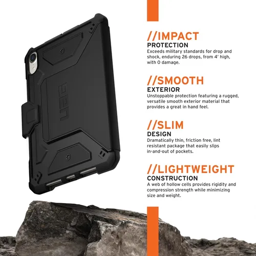 Vista 2 de URBAN ARMOR GEAR UAG - Funda diseñada para iPad mini (6ª generación, 2021), material exterior resistente y liso, soporte de folio de visión