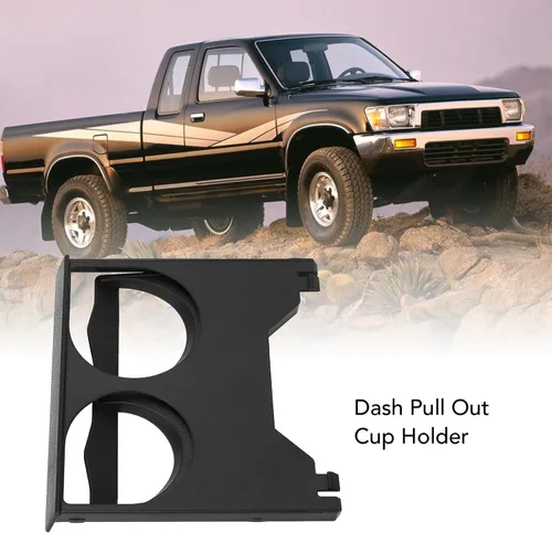 Vista 4 de Keenso Dash Pull Out - Portavasos doble para T100 1993-1998, 55620-34010, plástico negro