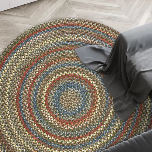 Vista 17 de Rhody Rug Country Jewel CJ35 - Alfombra trenzada ovalada de bronce de 2 x 3 pies, decoración del hogar, alfombra de piso o alfombra de dormitorio