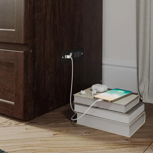 Vista 8 de AFI, Northfield Murphy Bed - Baúl de cama Twin XL con colchón de 6", cajón de almacenamiento y cargador USB integrado, ámbar quemado Amarillo ámbar