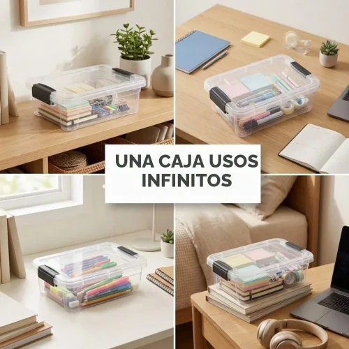 Vista 9 de Superio Cajas de almacenamiento transparentes con tapas, contenedores de plástico de 2.3 cuartos de galón para organizar, cajas apilables, sin BPA