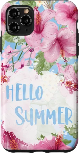 Vista 11 de Funda para iPhone 15 Hello Summer Sign Decor Summer Tropical Hibiscus Flowers Case