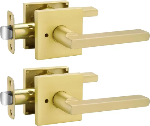 Vista 52 de Goldenwarm Manijas de puerta de oro cepillado para interiores, manijas