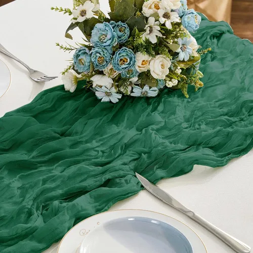 Vista 17 de BALCONY & FALCON Camino de mesa con borlas, lavable a máquina, caminos de mesa decorativos de lujo para el hogar para comedor, fiestas, banquetes