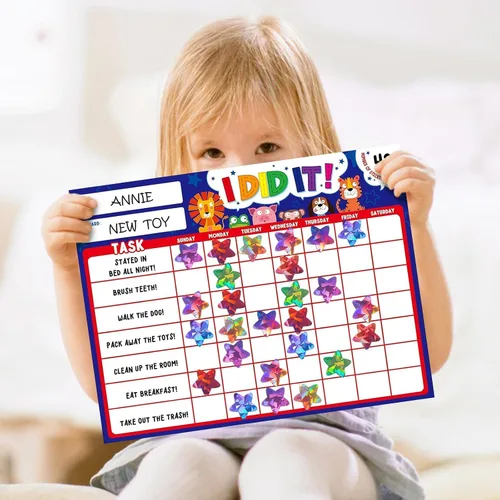Vista 5 de 500 calcomanías de estrellas multicolor para recompensas infantiles, calcomanías holográficas de estrellas de 1 pulgada para bricolaje