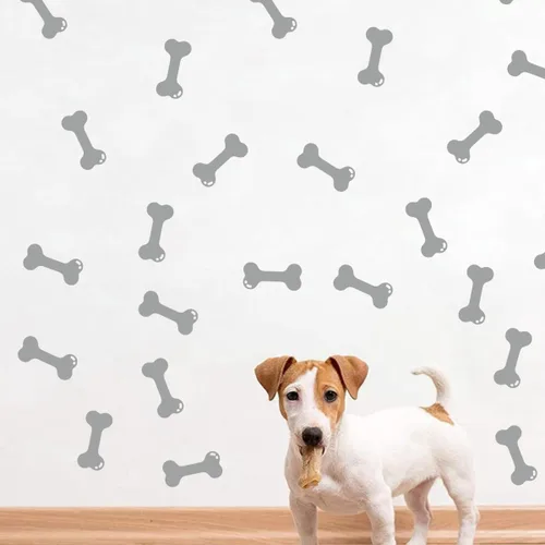 Vista 5 de Juego de 40 calcomanías de pared de huesos para decoración del espacio de perrito, calcomanías de pared de hueso de perro, casa de cachorro, hogar