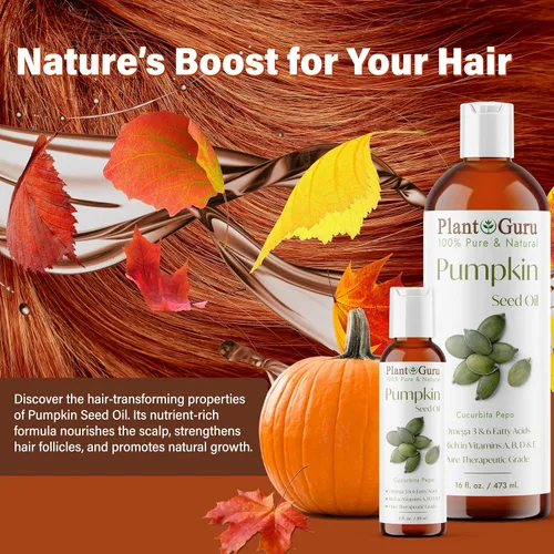 Vista 5 de Aceite de semilla de calabaza de 8 onzas líquidas prensado en frío 100% puro y natural, ideal para hidratar piel, cara, cuerpo y cabello. Ideal