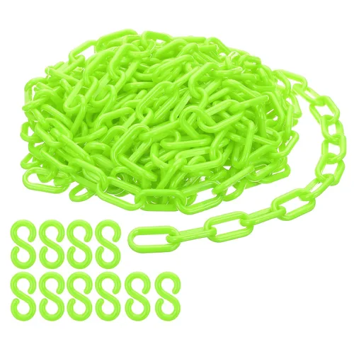 Vista 16 de PATIKIL Cadenas de plástico, cadenas de seguridad de 30 pies, cadenas de plástico negro para barreras, control de multitudes, líneas de cola