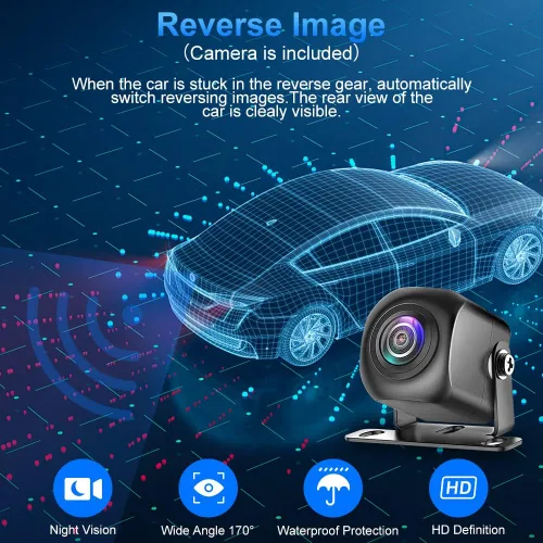 Vista 4 de Estéreo de coche doble DIN con CD DVD, cámara de respaldo compatible con CarPlay/Android Auto, pantalla táctil de 7 pulgadas, radio Bluetooth 5.2