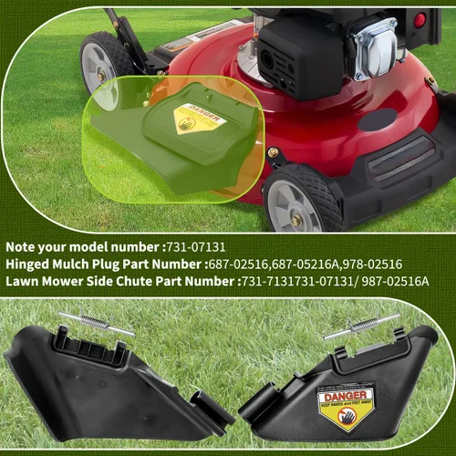 Vista 7 de HASMX 731-07131 - Cubierta de canal de descarga lateral para MTD, Cub Cadet, Troy-Bilt y se adapta a los modelos Cub Cadet SC100 SC100HW SC300